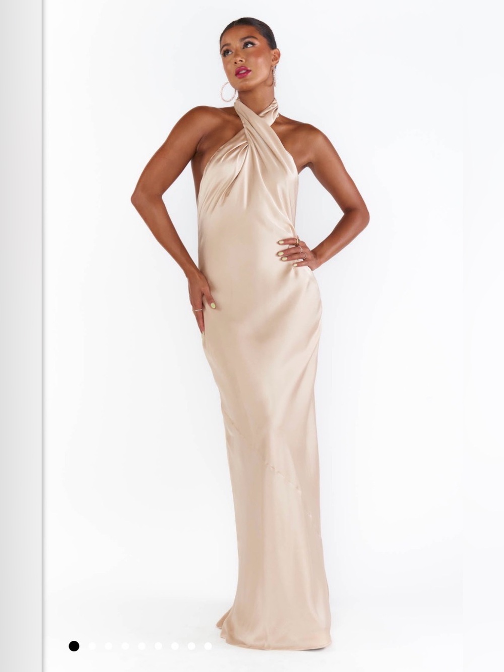 Show Me Your Mumu Jasmine Halter Maxi Dress Champagne